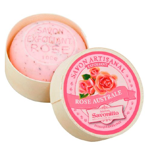 Мыло Rose + exfoliating with sweet Almond oil Wooden Box, 100 гр