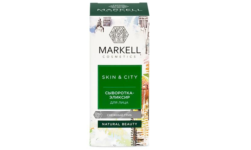 Сыворотка-эликсир для лица снежный гриб Markell Skin&City, 10 мл, купить недорого