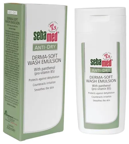 Мягкая очищающая эмульсия Sebamed Anti-Dry Derma-Soft Wash Emulsion, 200 мл, купить недорого