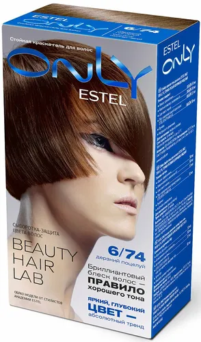 Стойкая краска-гель для волос Estel Only, №-EO6/74-Темно-русый-коричнево-медный