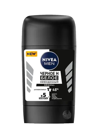 Дезодорант-Антиперспирант стик Nivea Men Черное и Белое Original, 50 мл