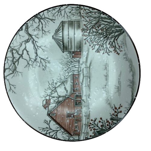 Керамическая тарелка "Зима" № 8 round disc, купить недорого