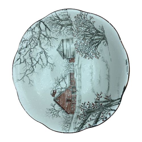 Керамическая тарелка "Зима" № 9 lotus bowl, купить недорого