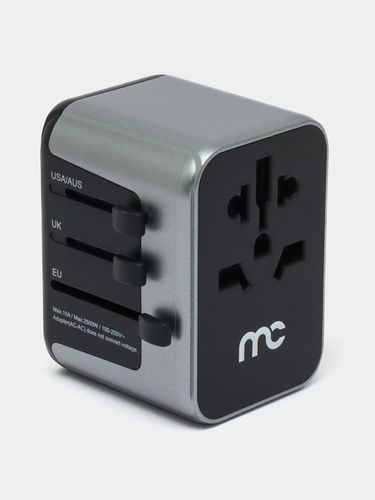 Универсальная зарядка Mycandy 3 type-c USB 2, Хром