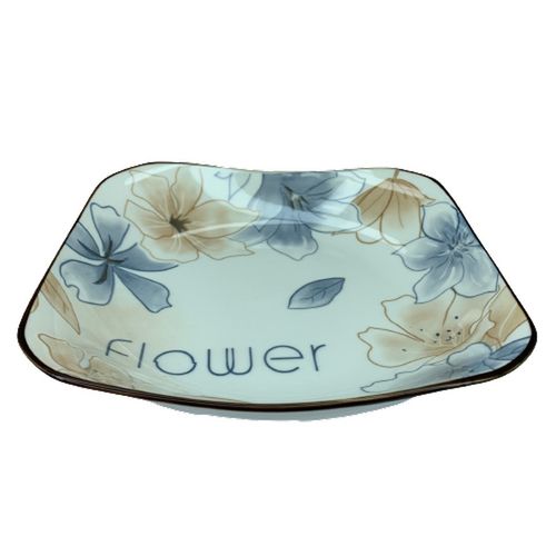 Керамическая тарелка "FLOWERS" № 7 square plate