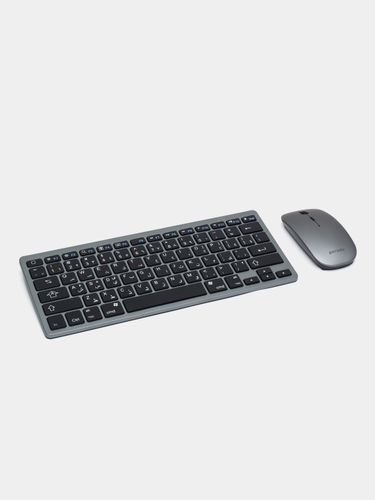Беспроводная клавиатура с мышью арабский и английский шрифт Porodo, Тёмно-серый, 53400000 UZS