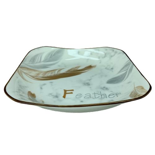 Керамическая тарелка "FEATHER" № 8 square plate