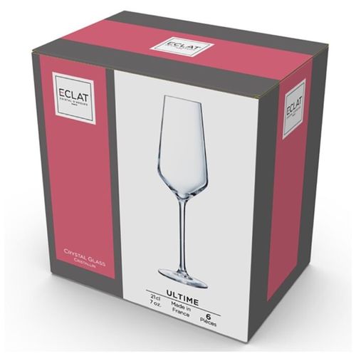Набор бокалов для шампанского Luminaric Eclat Ultime, N4307, 210 мл, 6 шт, Прозрачный, купить недорого