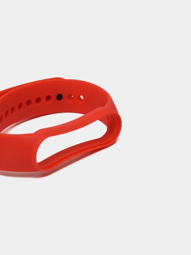 Cиликоновый ремешок для фитнес-браслета Xiaomi Mi Band 5/6, Красный, фото