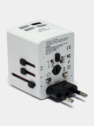 Универсальная зарядка для путешестивий Digitplus 3 usb 1 type-c travel adapter, Белый