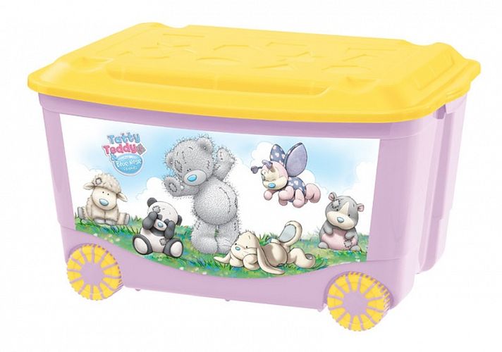 Ящик для игрушек на колесах с аппликацией Me To You 431304105, 45 л, Розовый