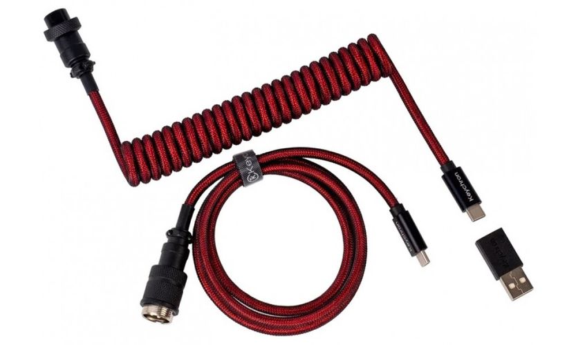 Кабель Keychron Type-A/Type-C Premium Coiled Cable-Straight, Красный