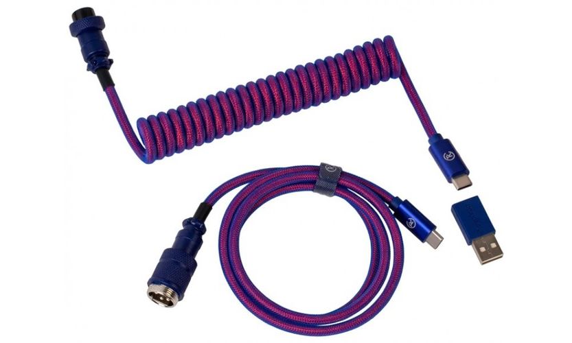 Кабель Keychron Type-A/Type-C Premium Coiled Cable-Straight, Фиолетовый