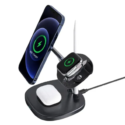 Зарядное устройство Wiwu Power Air 4 в 1 Wireless Charger 15W, Черный, купить недорого