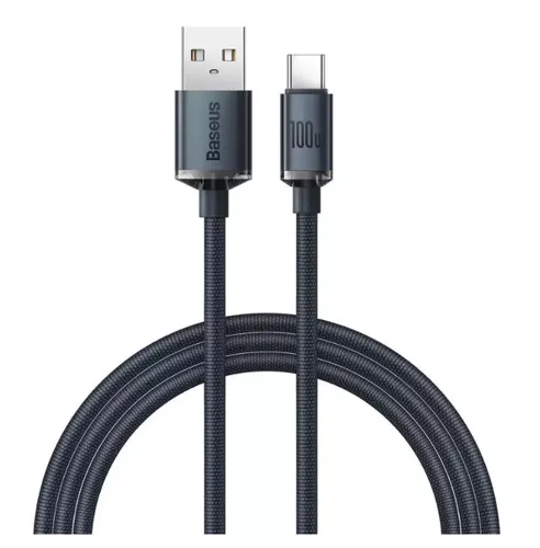 Кабель Baseus Crystal Shine Series Fast Charging Data Cable USB to Type-C 100W, Черный