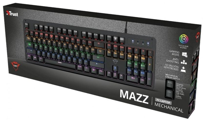 Клавиатура игровая механическая Trust GXT 863 Mazz, 51900000 UZS