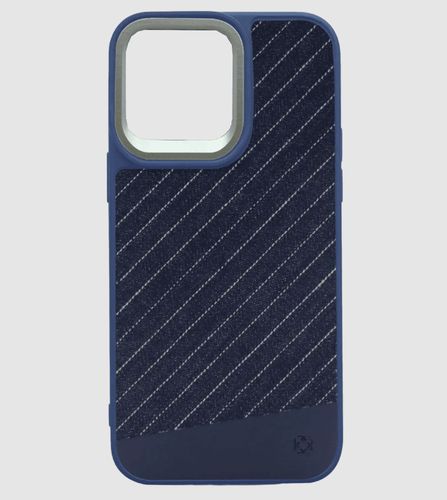 Чехол Kajsa Denim Collection Stripe Gentlement для iPhone 15 Pro Max, Голубой