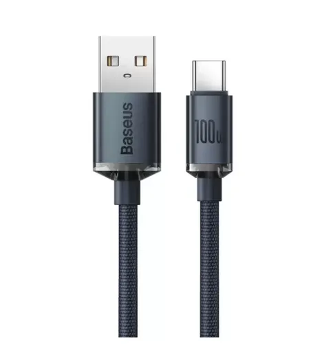 Кабель Baseus Crystal Shine Series Fast Charging Data Cable USB to Type-C 100W, Черный