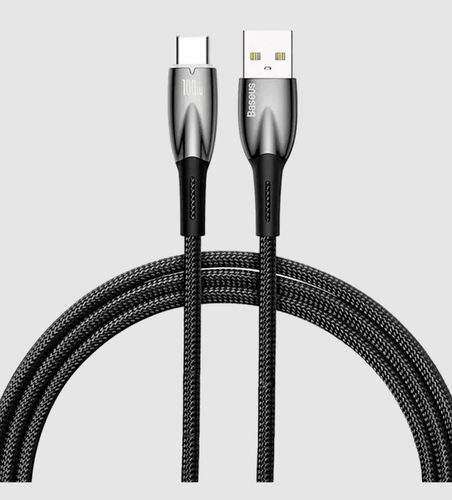 Кабель Baseus Crystal Glimmer Series Fast Charging Data Cable USB to Type-C 100W, Черный