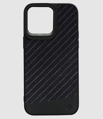 Чехол Kajsa Denim Collection Stripe Gentlement для iPhone 15 Pro Max, Черный