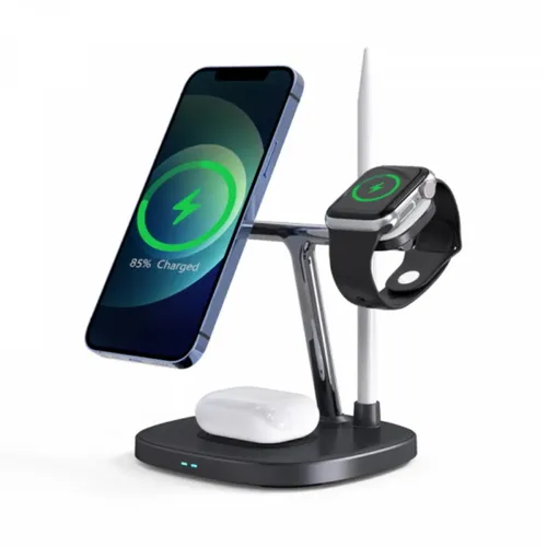 Зарядное устройство Wiwu Power Air 4 в 1 Wireless Charger 15W, Черный, купить недорого