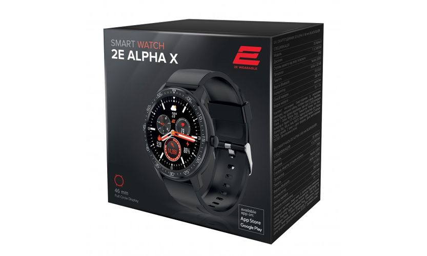Смарт-часы 2E Alpha X, 46 мм, Серебристо-черный, купить недорого