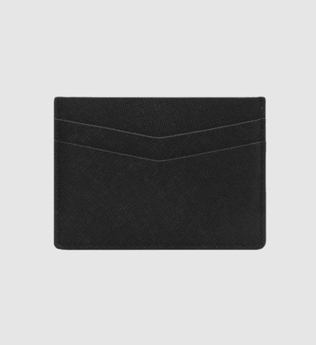 Визитница Golden Concept Card Holder Saffiano Leather logo Silver, Черный