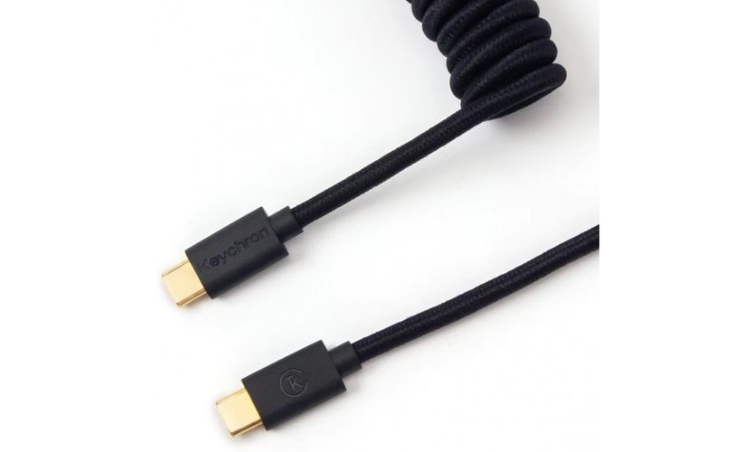 Кабель Keychron Type-A/Type-C Coiled Cable, Черный, купить недорого
