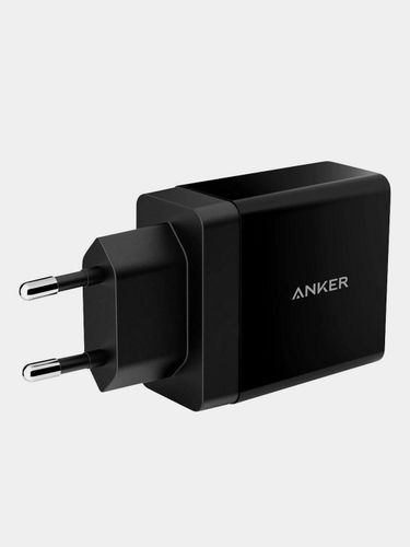 Anker 24 Vt zaryadlash qurilmasi, 2-Port USB, Qora, купить недорого