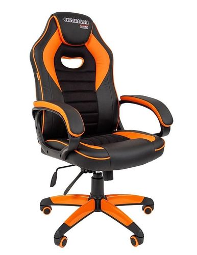 Офисное кресло на роликах Chairman game 16, Черно-оранжевый