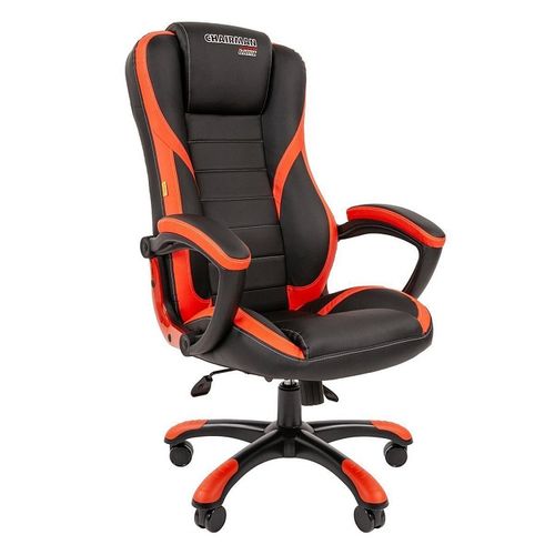 Офисное кресло на роликах Chairman game 22, Черно-оранжевый