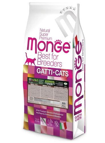 Сухой корм для крупных кошек Monge BWild Grain Free Large Breed, буйвол и картофель, 10 кг