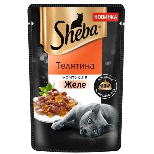 Влажный корм для кошек Sheba, с телятиной, 75 гр