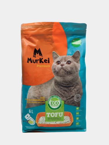 Наполнитель для кошачьего туалета Murkel Tofu, с ароматом зеленого чая, 6 л