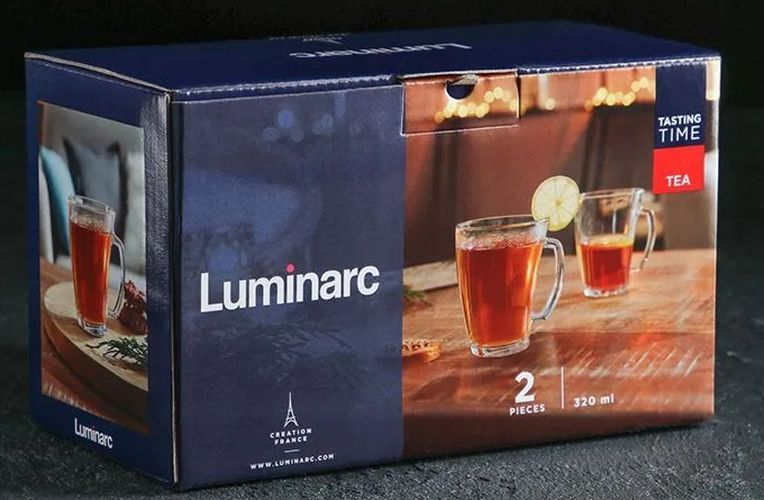 Набор прозрачных кружек Luminarc, в подарочной коробке, 320 мл, 2 шт, Прозрачный, купить недорого