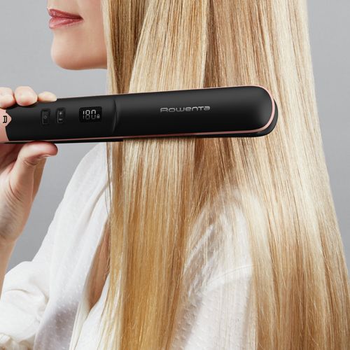Выпрямитель для волос Rowenta Express Shine Papaya SF4620F0, Черно-розовый, фото