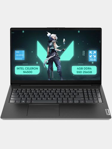 Ноутбук Lenovo V15 Intel Celeron N4500 | DDR4 8GB | SSD 256GB | 15.6'' FHD Черный