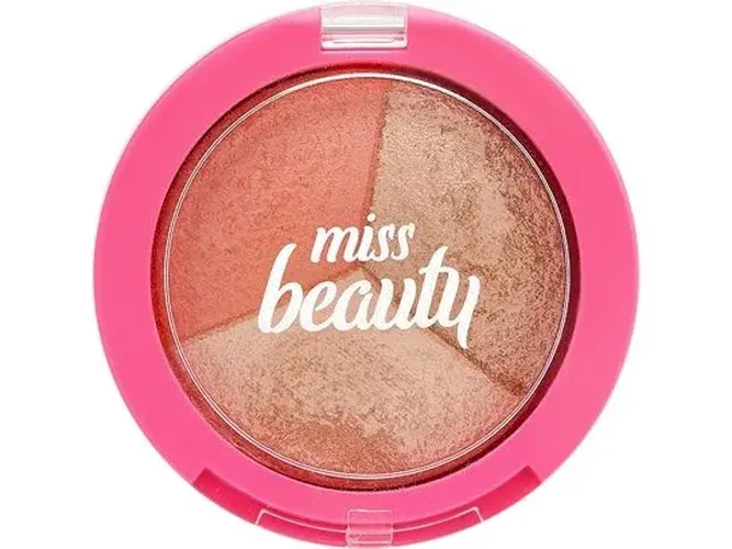 Румяна и хайлайтер для макияжа лица Golden Rose Miss Beauty Glow Baked Trio