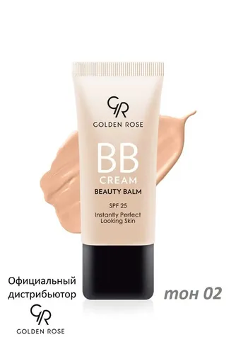 BB крем для лица Golden Rose BB Cream Beauty Balm SPF25, №-02