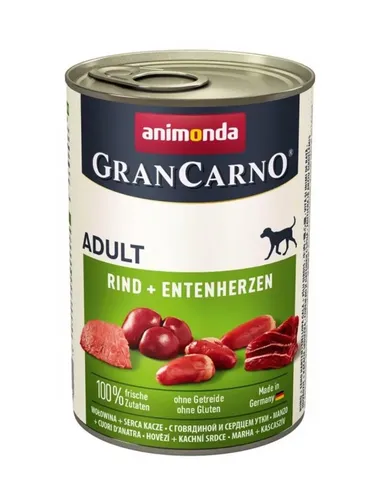 Консервированный корм для собак Animonda GrandCarno Adult с говядиной и сердцем и утки, 400 гр