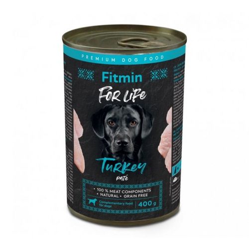 Влажный корм для собак Fitmin For Life dog tin turkey с индейкой, 400 гр