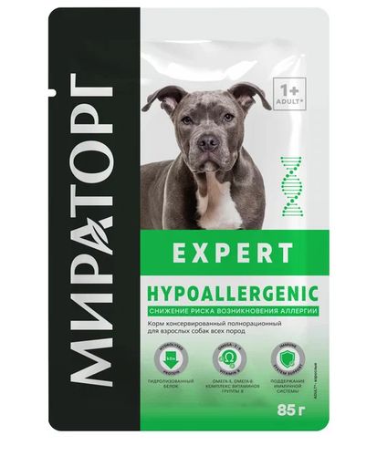 Влажный корм для cобак Мираторг Expert Hyppoallergenic, 85 гр