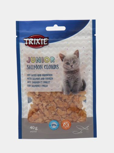 Лакомства для котят Trixie Junior Salmon Clouds с курицей и лососем, 40 гр