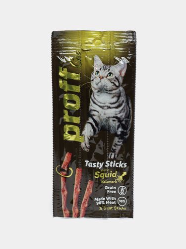 Лакомства для кошек Proff Cat Tasty Sticks Палочки с кальмаром, 15 гр