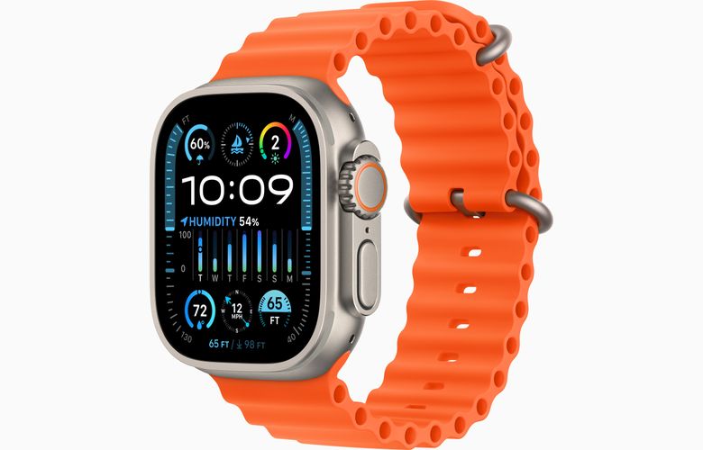 Часы Apple Watch Ultra 2, Titanium Orange Ocean Band, 49 mm, Titanium Orange