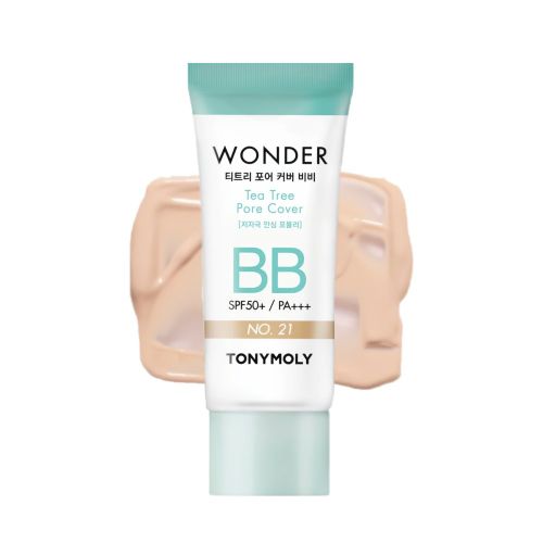 Тональный Tony Moly Wonder Tea Tree Pore Cover BB Cream SPF 50+ PA+++, №-21, 30 мл