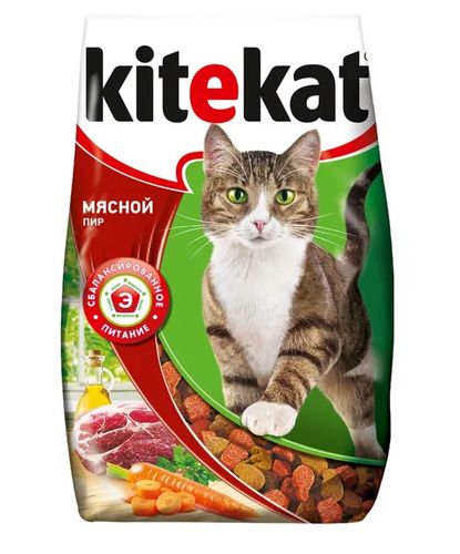 Сухой корм для кошек Kitekat Мясной пир, 1.9 кг