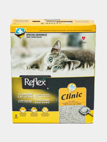 Наполнитель для кошачьего туалета Reflex Clumping Clinic Cat Litter, 6 л