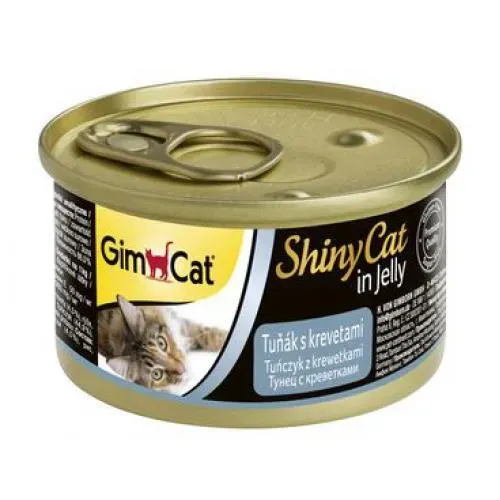 Консервы для кошек GimCat ShinyCat из тунца с креветками в желе, 70 гр