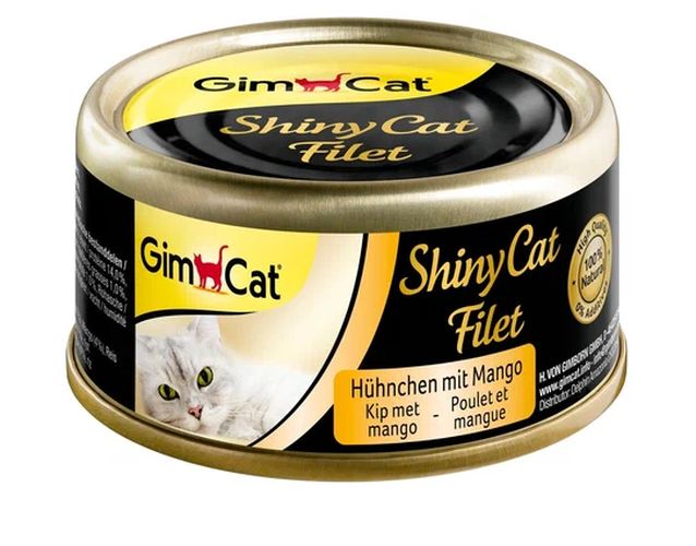 Консервы для кошек GimCat ShinyCat из курицы с манго в желе, 70 гр